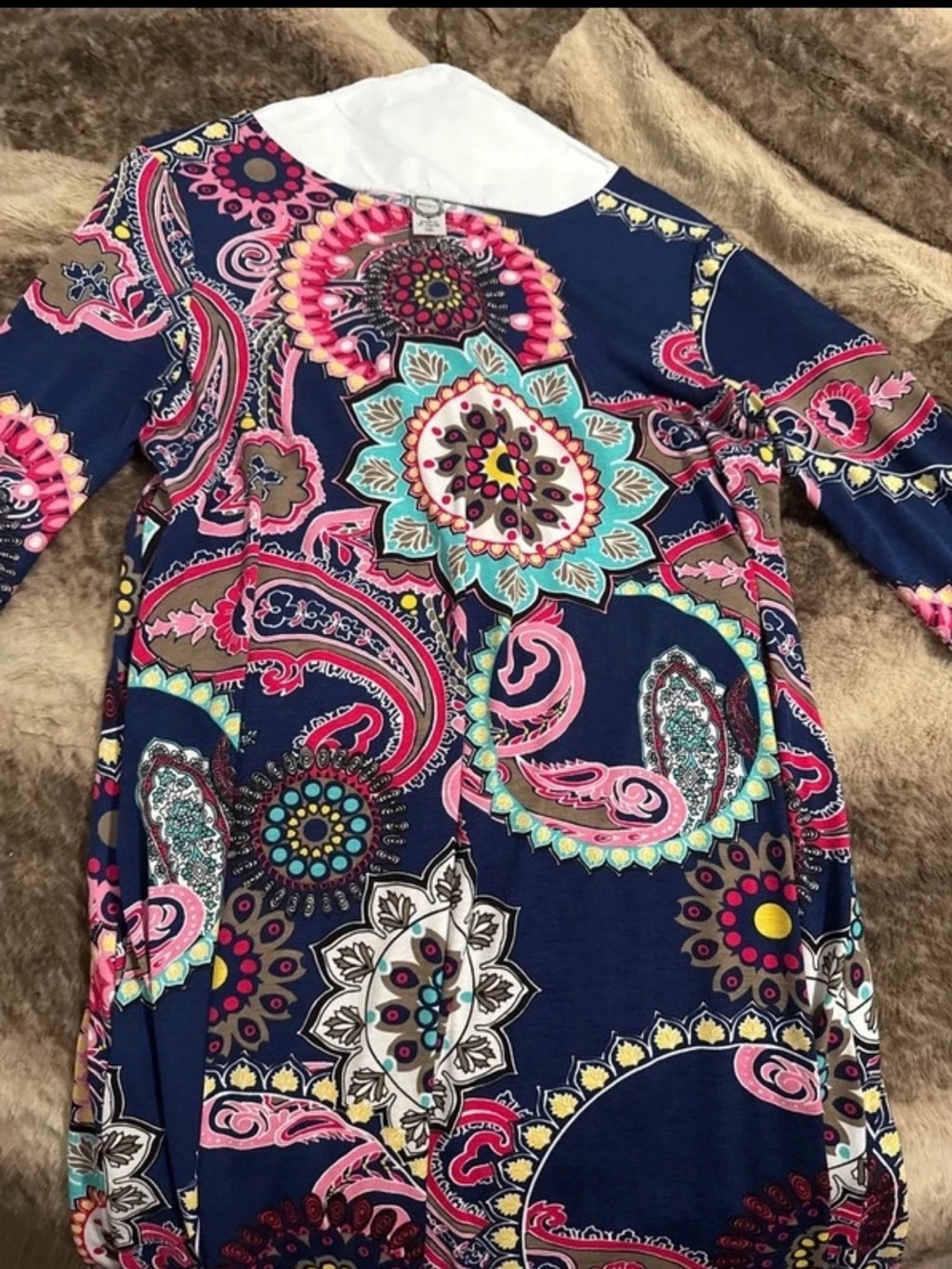 Honeyme Navy Multicolor Paisley Maxi Dress